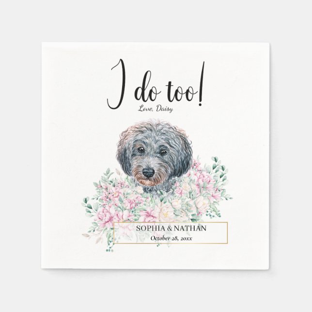 Serviette En Papier Poodle Doodle Mariage Cocktail Napkins (Devant)