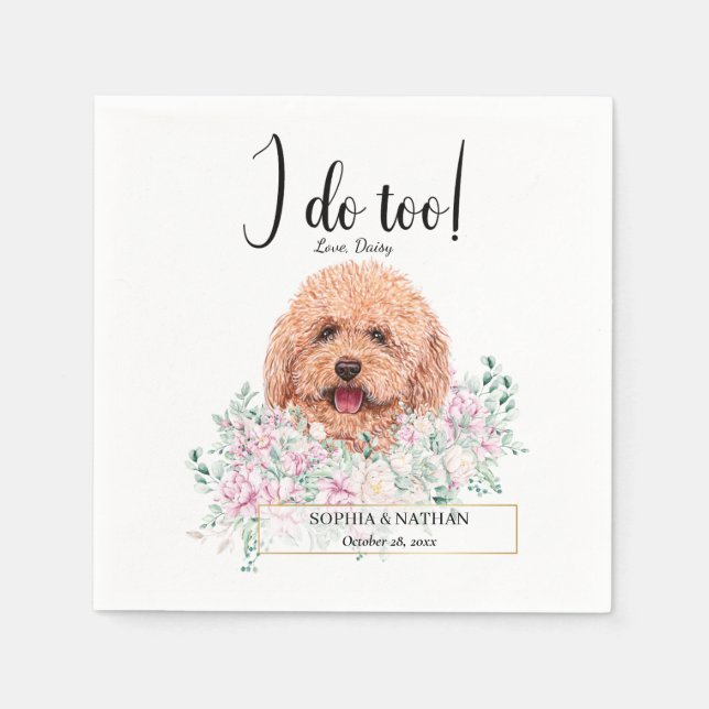 Serviette En Papier Poodle Doodle Mariage Cocktail Napkins (Devant)