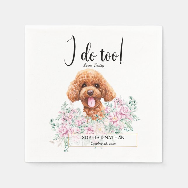 Serviette En Papier Poodle Doodle Mariage Cocktail Napkins (Devant)