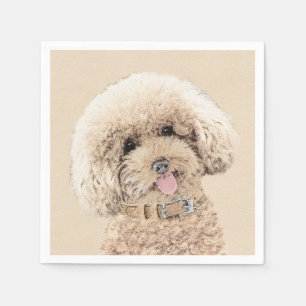 Serviette En Papier Poodle Miniature Toy Apricot Crème Chien Brown Art