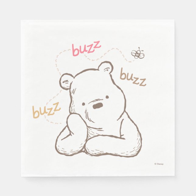 Serviette En Papier Pooh classique | Buzz Buzz (Devant)