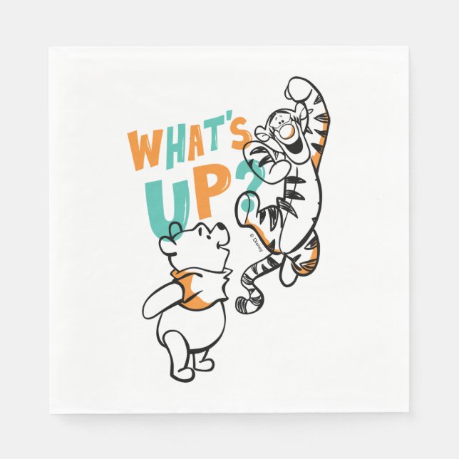 Serviette En Papier Pooh et Tigger What's Up ? (Devant)