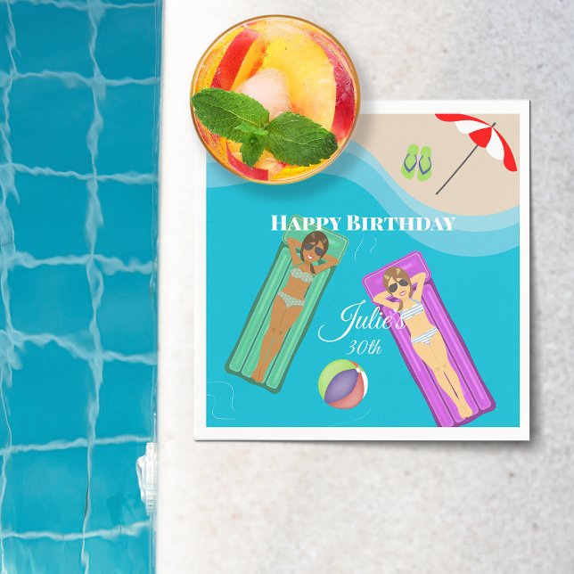 Serviette En Papier Pool Party pour le 30e anniversaire (Créateur téléchargé)