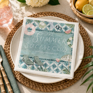 Serviette en papier Pool Party   Summer Social Clu