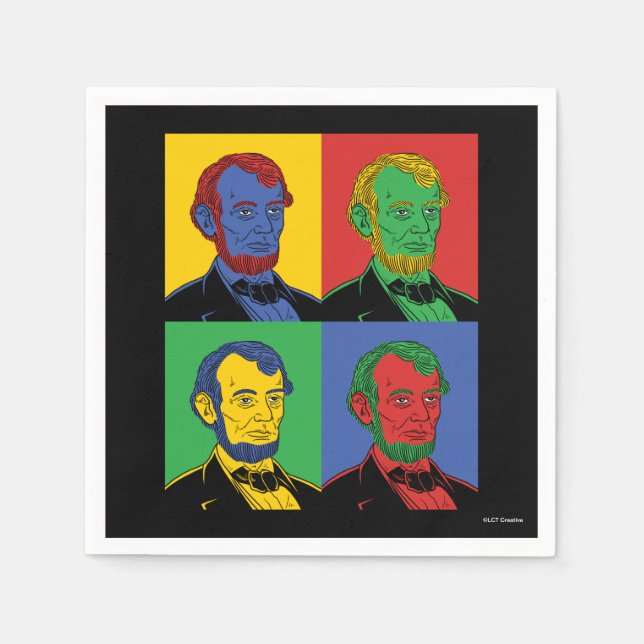 Serviette En Papier Pop Art Abraham Lincoln (Devant)