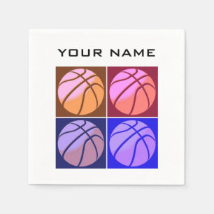 Serviette En Papier Pop Art Basketball Votre nom