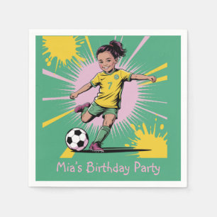 Serviette En Papier Pop Art Comic Girls Soccer Anniversaire