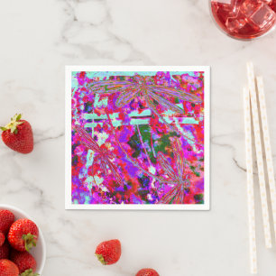 Serviette En Papier Pop Art Dragonlies on Pink Latte Mug