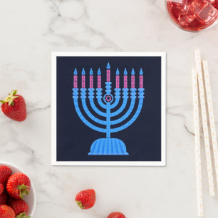 Serviette En Papier Pop Art Menorah Napkins