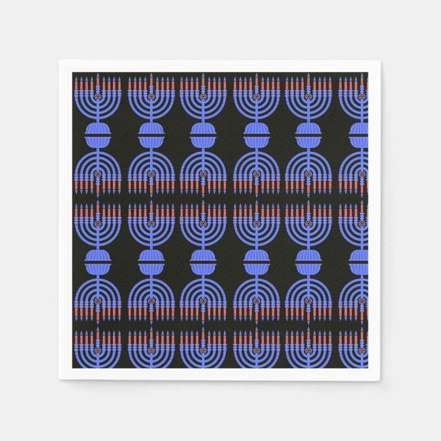 Serviette En Papier Pop Art Menorah Napkins (Devant)