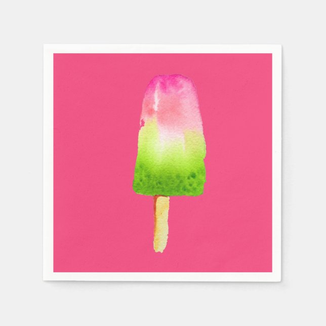 Serviette En Papier pop art pâsicle de framboise été (Devant)