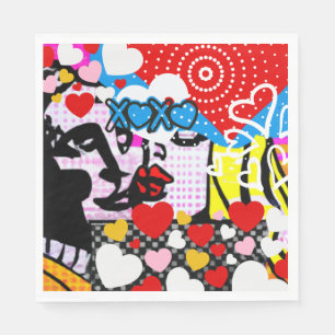 Serviette En Papier Pop Art Valentine