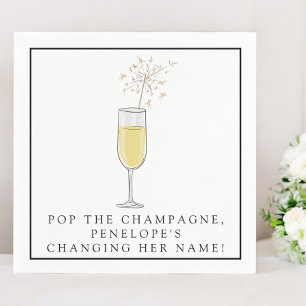 Serviette En Papier Pop Champagne Douche personnalisée & Bachelorette