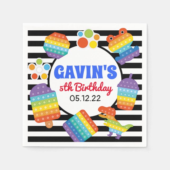 Serviette En Papier Pop It Anniversaire Serviettes, Fidget Favoriser S (Devant)