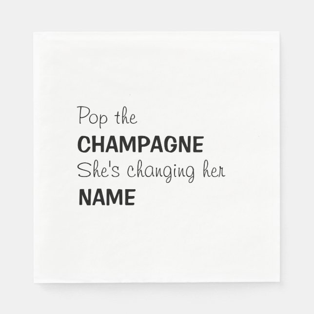 Serviette En Papier Pop le champagne nuptiale cocktails serviettes (Devant)