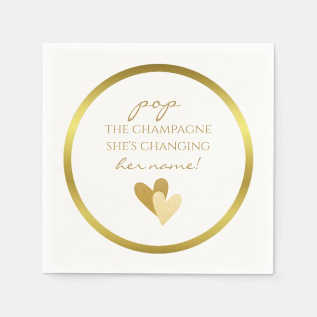 Serviette En Papier Pop the Champagne She's Changing her Name (Devant)