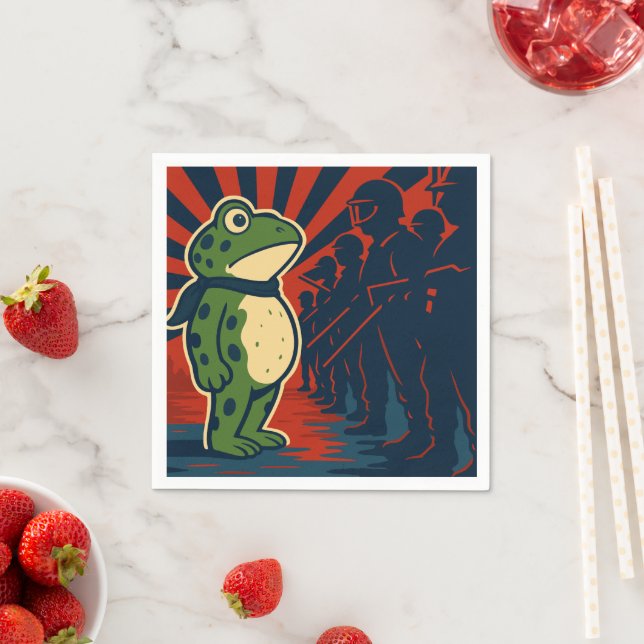 Serviette En Papier Portland Frog Protest (En situation)