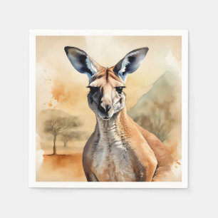 Serviette En Papier Portrait australien Kangaroo