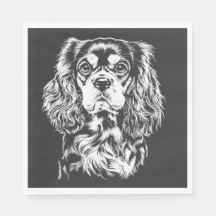 Serviette En Papier Portrait Cavalier King Charles Vêtements Minimalis