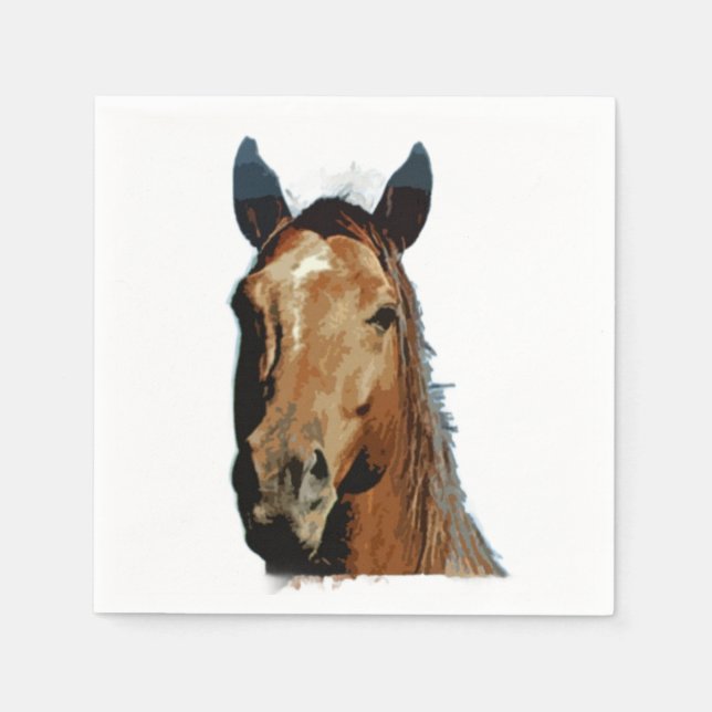 Serviette En Papier Portrait de cheval (Devant)
