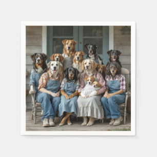 Serviette En Papier Portrait de chien de famille