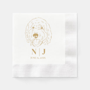 Serviette En Papier Portrait de chien Mariage personnalisé serviettes
