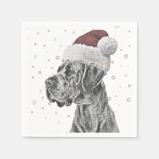 Serviette En Papier Portrait de chien Noël