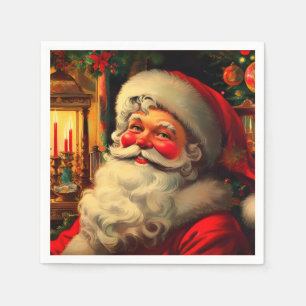 Serviette En Papier Portrait de Noël du Père Noël