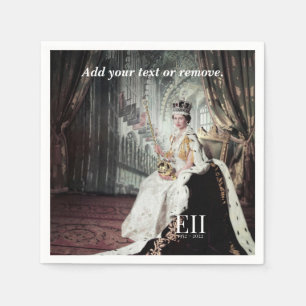 Serviette En Papier Portrait photograph de la reine Elizabeth 2,