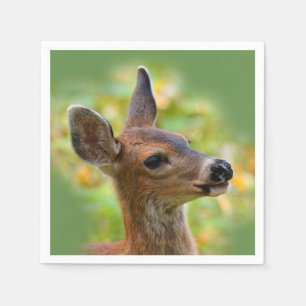 Serviette En Papier Portrait vierge du cerf de queue noire souriant Fa