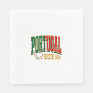 Serviette En Papier Portugal Football 2026 Football Gras Pays Typograp