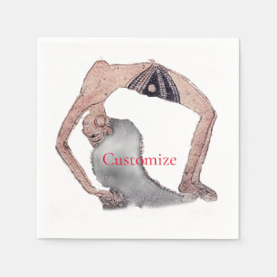 Serviette En Papier Pose vintage de Yoga Backbend Thunder_Cove