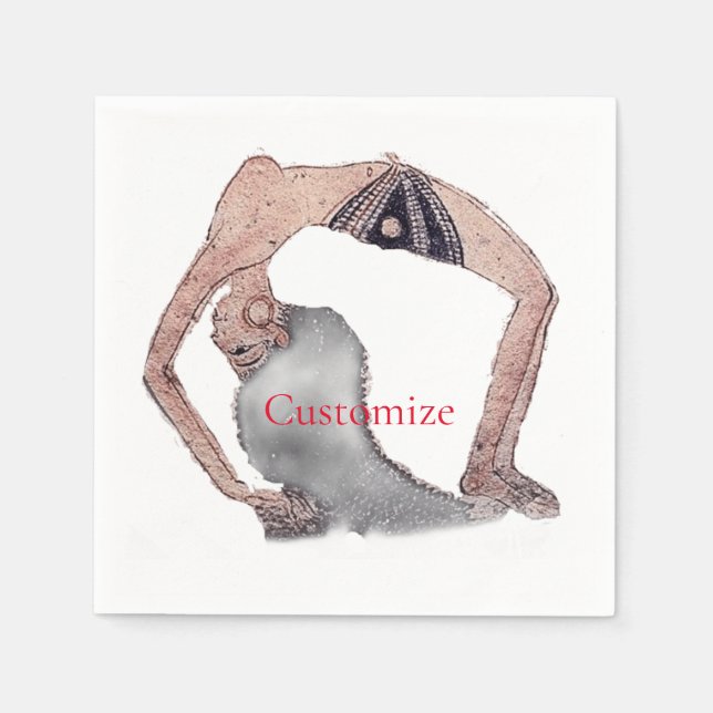 Serviette En Papier Pose vintage de Yoga Backbend Thunder_Cove (Devant)