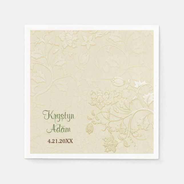 Serviette En Papier Posh Chats Mariage Papier ivoire serviettes (Devant)