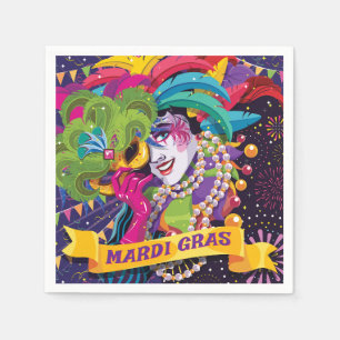 Serviette En Papier Poster coloré Mardi Gras Masqué