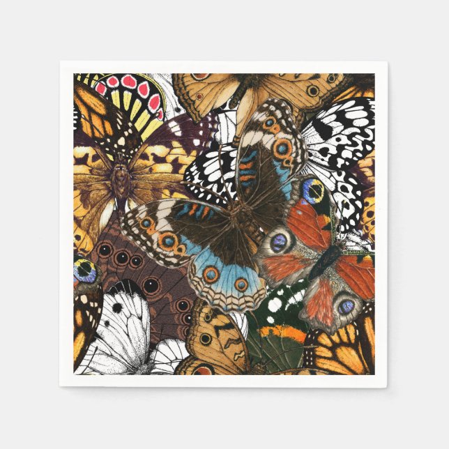 Serviette En Papier Poster de animal. Ailes papillons. (Devant)