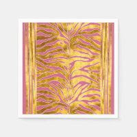 Poster de animal, rayures de tigre en or, blush, b