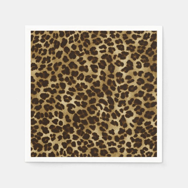 Serviette En Papier Poster de animal Safari Leopard Cheetah Napkins (Devant)