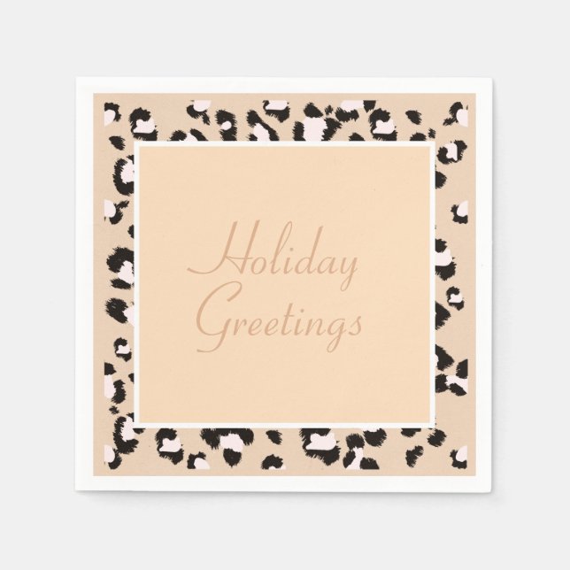 Serviette En Papier Poster de animal sur Light Pastel Kraft Arrière -  (Devant)