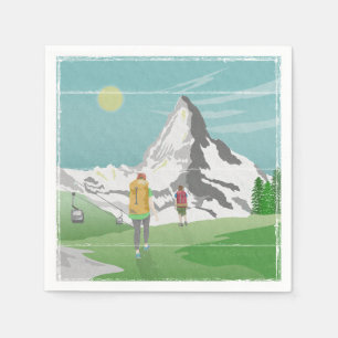 Serviette En Papier poster de voyage matterhorn Suisse