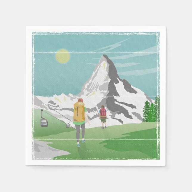 Serviette En Papier poster de voyage matterhorn Suisse (Devant)