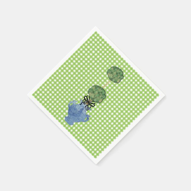 Serviette En Papier Pot à gingembre en topiaire de gingembre vert (Coin)