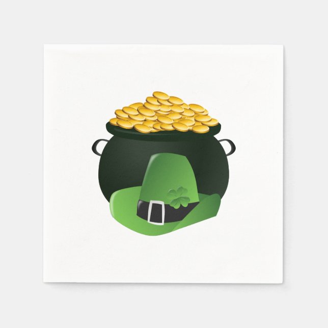 Serviette En Papier Pot o' Gold Leprechaun Casquette (Devant)