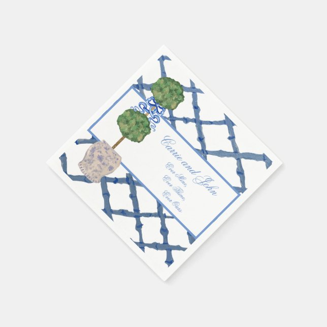 Serviette En Papier Pots à gingembre en chinoiserie de topiaire peints (Coin)