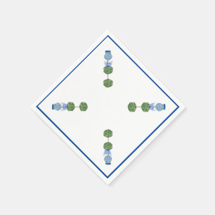 Serviette En Papier Pots de gingembre bleus Jar Topiaire vigne 