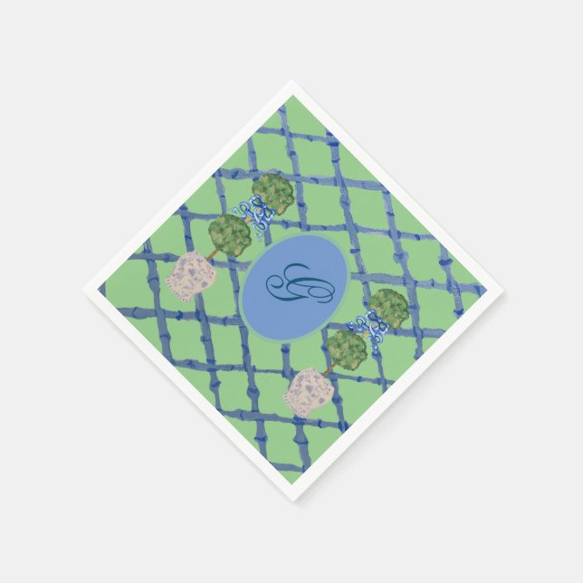 Serviette En Papier Pots en porcelaine à décor de topiaire peint Jarre (Coin)