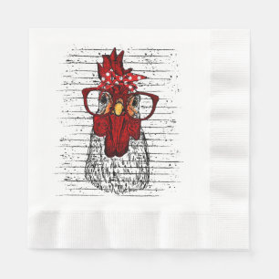 Serviette En Papier Poulet avec bandeau bandana et lunettes mignon
