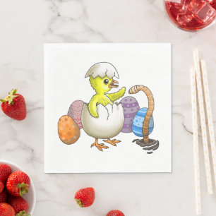 Serviette En Papier Poulet de Pâques éclos