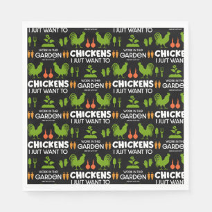 Serviette En Papier Poulets Et Jardinage