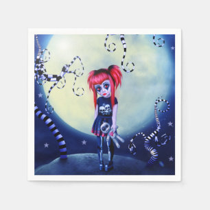 Serviette En Papier Poupée gothique au clair de lune